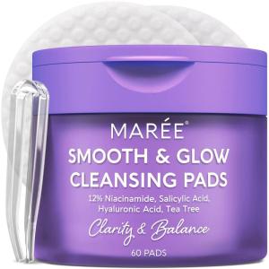 image:imageMAREE Hyaluronic Acid Toner Pads  Hydrating Face Wipes for Women Cleansing  Zero Pore Toning Brightening Exfoliating Face Pads  Pore Reducer Facial Peels  Acne Treatment DevicePurple
