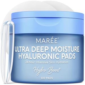 image:imageMAREE Hyaluronic Acid Toner Pads  Hydrating Face Wipes for Women Cleansing  Zero Pore Toning Brightening Exfoliating Face Pads  Pore Reducer Facial Peels  Acne Treatment DeviceSky Blue