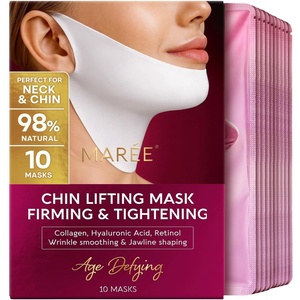 image:imageMAREE V Line Lifting Mask  Anti Aging Neck Lift Tape amp Chin Strap for Sleeping  Tightening and Lifting Neck Wrinkle Patch and Double Chin Reducer for Face Lift  Depuffer Jawline Shaper Facial Masks10 Count Pack of 1