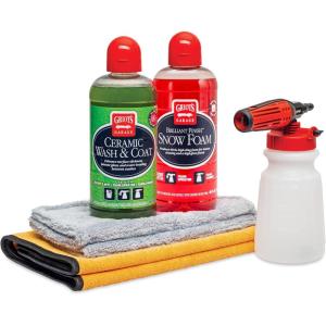 imageGriots Garage Brilliant Finish Foam Cannon Enthusiast Kit  Includes The Cannon Brilliant Finish Snow Foam Ceramic Wash ampamp Coat 2 Plush Edgeless Microfiber Wash Cloths ampamp A Terry Weave Drying Towel
