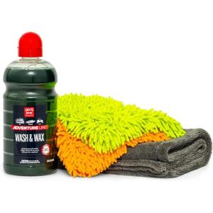 imageGriots Garage Adventure Wash and Wax Starter Kit for RVs Campers Boats ATVs Motorcycles Includes Wash Soap Microfiber Wash Pads and ExtraLarge PFM Edgeless Drying Towel