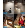 imageHIBOITEC LED Motion Sensor Cabinet Light 2500mAh 2 Packs Rechargeable Under Counter Closet Lighting Wireless Night Light with 54 LEDs for Cabinet Wardrobe Kitchen Hallway StairsWhite