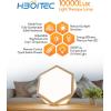 imageHIBOITEC Light Therapy Lamp 10000 Lux UVFree Therapy Light Sunlight Lamp 3 Color Temperature 5 Adjustable Brightness Levels Timer Memory Function Wooden Frame