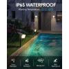 imageHIBOITEC Solar Spot Lights Outdoor 59LED Landscape Lights Solar Powered Uplights Waterproof Adjustable Brightness Dusk to Dawn for Outside Garden Yard Trees 6 Packs Cool WhiteWarm White