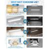 imageHIBOITEC Under Cabinet Lighting Rechargeable Closet Lights Wireless Motion Sensor Light Indoor 50 LED Dimmable Magnetic Under Counter Light for Kitchen Pantry 2 Pack Cool White Light 10 inchSilver 3 Color Temperatures