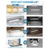 imageHIBOITEC Under Cabinet Lighting Rechargeable Closet Lights Wireless Motion Sensor Light Indoor 50 LED Dimmable Magnetic Under Counter Light for Kitchen Pantry 2 Pack Cool White Light 10 inchBlack 3 Color Temperatures