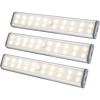 imageUnder Cabinet Lighting Closet Light 20 LEDs 3 Packs Wireless Rechargeable Cabinet Lights Magnetic Under Counter Lighting LED Motion Sensor Night Light for Closet Cabinet Wardrobe Stairs WhiteWarm White