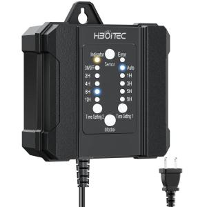 imageHIBOITEC 65W Low Voltage Landscape Transformer Outdoor Lighting Transformer with Photocell Sensor and Timer 120V AC to 12V DC Weatherproof Transformers for LED Lights Spotlight Pathway Light1000 Watts