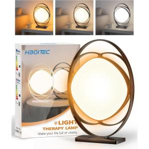imageHIBOITEC Light Therapy Lamp 10000 Lux Therapy Light Sun Light Therapy Lamp with 3 Color Temperature ampamp 5 Adjustable Brightness ampamp 4 Timing ampamp Memory Function Portable Light Therapy Box for HomeOfficeBlack