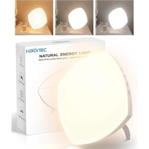 imageHIBOITEC Light Therapy Lamp 10000 Lux UVFree Therapy Light LED Sunshine Light with 3 Color Temperature ampamp 5 Adjustable Brightness Levels ampamp 4 Timing ampamp Memory Function Sun Light Lamp for Home Office