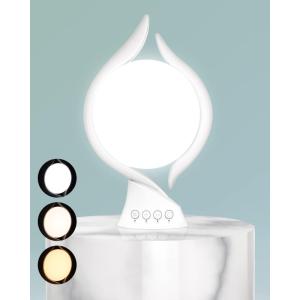 imageHIBOITEC Light Therapy Lamp UVFree 10000 Lux Therapy Light LED Happy Mood Lamps with 5 Adjustable Brightness and Timer ampamp Memory Function 3 Color Temperature Unique Art Design for a Happy LifeWhite