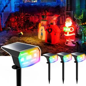 imageHIBOITEC Solar Spot Lights Outdoor 59LED Landscape Lights Solar Powered Uplights Waterproof Adjustable Brightness Dusk to Dawn for Outside Garden Yard Trees 6 Packs Cool WhiteMulticolor