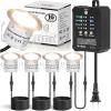 imageHIBOITEC Low Voltage Deck Lights Kit with Transformer Dimmable Timer and Photocell Sensor Outdoor LED Deck Lighting IP67 Waterproof 2700K for Garden Yard Stair Patio Floor Decoration 16 PacksWarm White