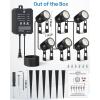 imageHIBOITEC Low Voltage Landscape Lighting with Transformer Photocell Sensor and Timer Spotlights Kit 71FT ETL Approved Wire Dimmable Waterproof 2700K for House Yard Trees Garden Plants Outdoor 8 PacksWarm White