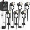 imageHIBOITEC Low Voltage Landscape Lighting with Transformer Photocell Sensor and Timer Spotlights Kit 71FT ETL Approved Wire Dimmable Waterproof 2700K for House Yard Trees Garden Plants Outdoor 8 PacksWarm White