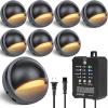 image:imageHIBOITEC Low Voltage Deck Lights Kit with Transformer Photocell Sensor and Timer IP67 Fence Lights UL Listed Cord Warm White 8 Packs