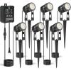 image:imageHIBOITEC Low Voltage Landscape Lighting with Transformer Photocell Sensor and Timer Spotlights Kit 56FT ETL Approved Wire 2700K 6 Packs