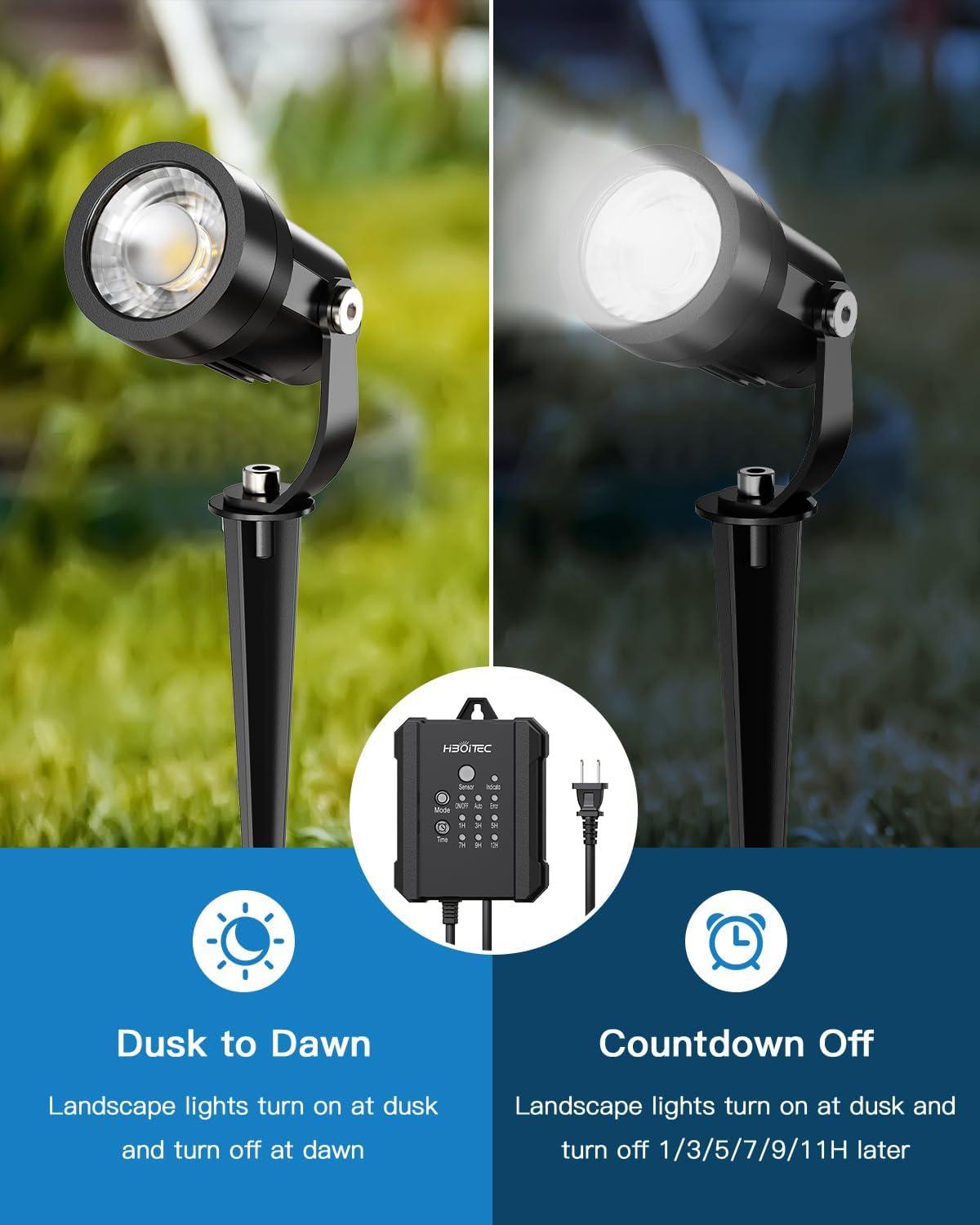 image:imageHIBOITEC AllinOne Low Voltage Landscape Lighting Kit 5W LED Landscape Lights with Transformer and 65FT Wire Waterproof Outdoor Spot Lights for Pathway Yard Garden 2700K 8 PacksCool White