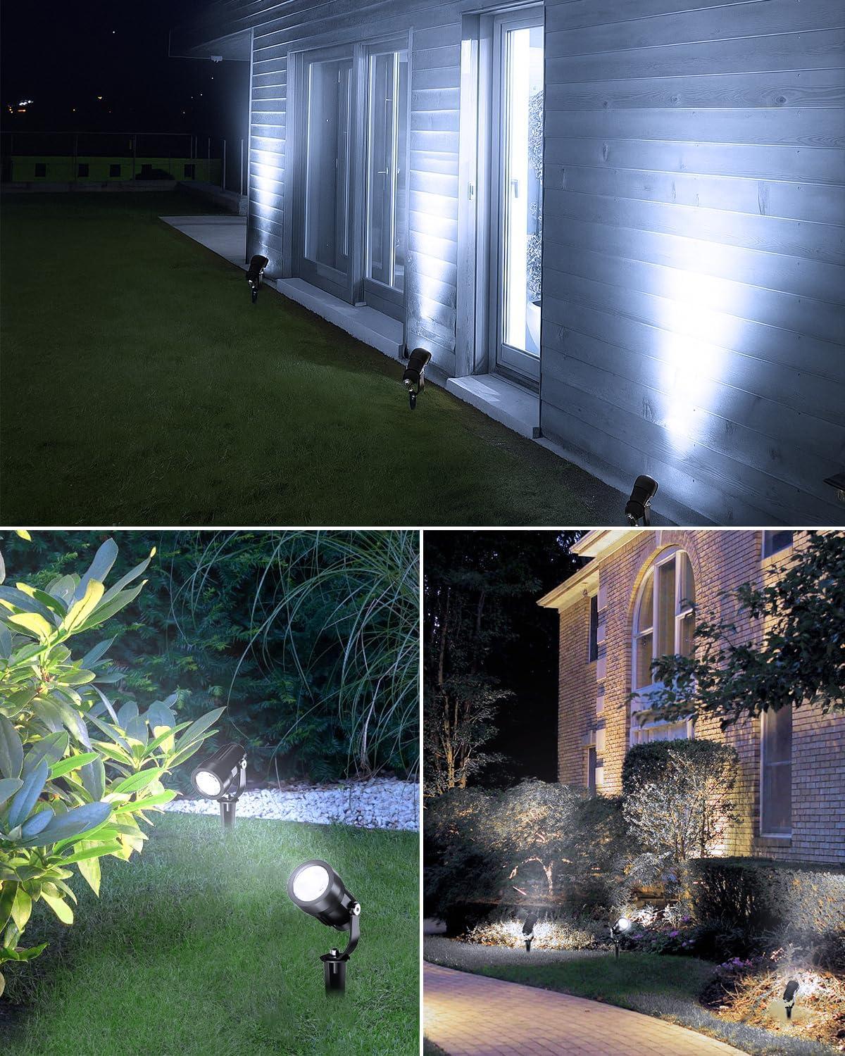 image:imageHIBOITEC AllinOne Low Voltage Landscape Lighting Kit 5W LED Landscape Lights with Transformer and 65FT Wire Waterproof Outdoor Spot Lights for Pathway Yard Garden 2700K 8 PacksCool White