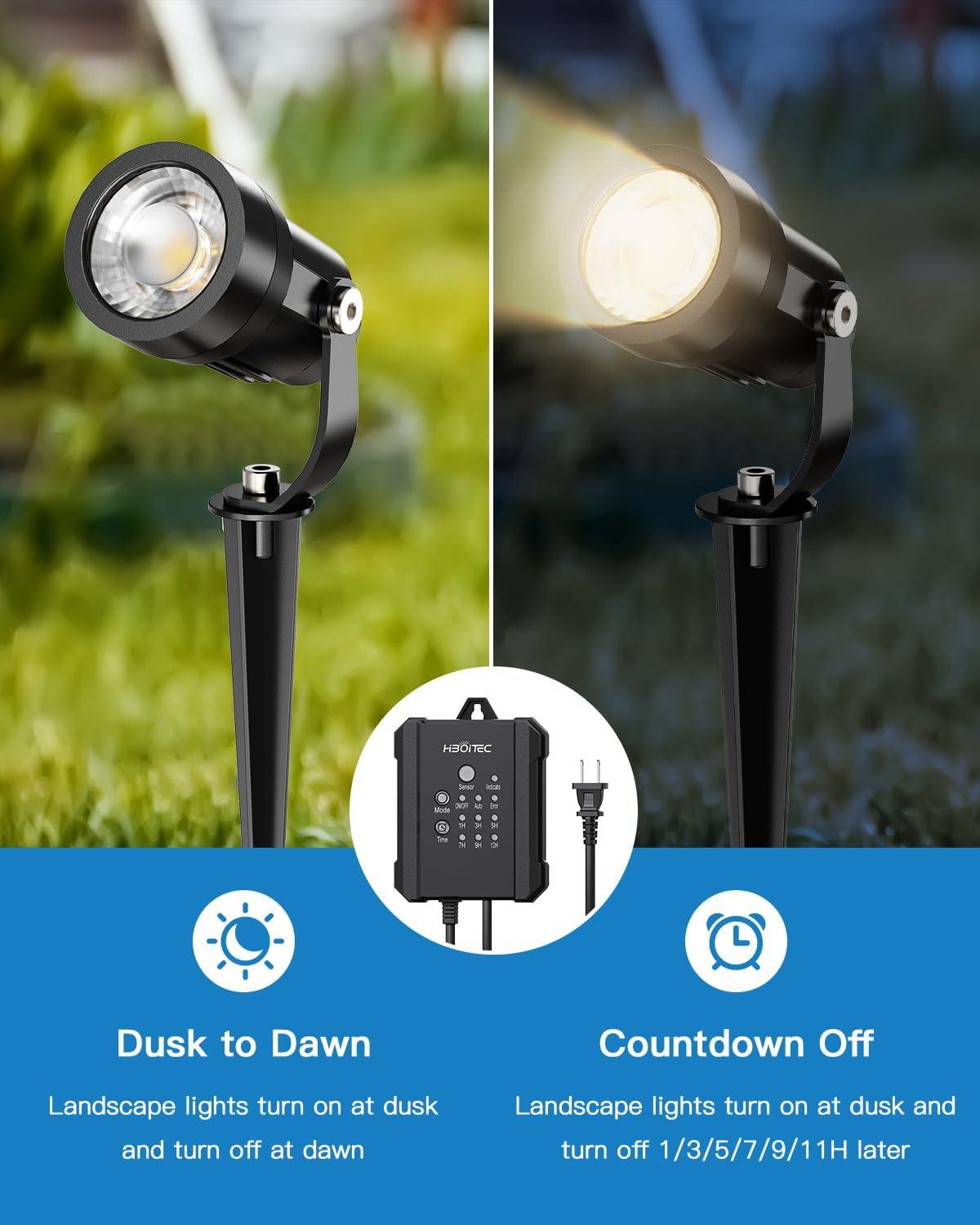 image:imageHIBOITEC AllinOne Low Voltage Landscape Lighting Kit 5W LED Landscape Lights with Transformer and 65FT Wire Waterproof Outdoor Spot Lights for Pathway Yard Garden 2700K 8 PacksWarm White