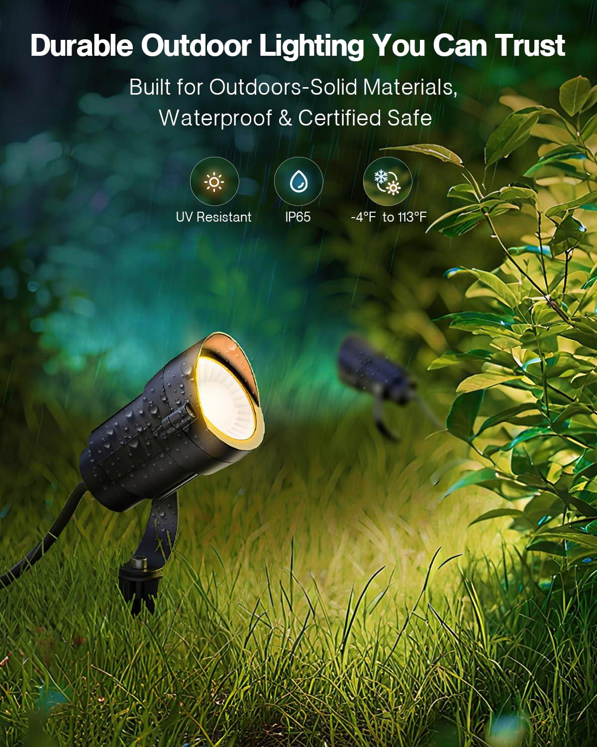 image:imageHIBOITEC Low Voltage Landscape Lighting 12W with Connectors 100W Transformer Photocell Sensor and Timer Spotlights Landscape Lights Kit IP65 Waterproof 2900K for House Yard Trees 8 PacksWarm White