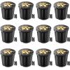 image:imageHIBOITEC 12 Pack Low Voltage Landscape Lighting 1224V 12W LED Outdoor InGround IP67 Waterproof Well Lights 3000K Warm White Landscape Lights with Wire Connectors for Pathway Yard Garden WallWarm White