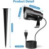 image:imageHIBOITEC 12W Spot Lights Outdoor 120V Landscape Lighting Waterproof Spotlight with 49ft 3Plug LED Plug in Landscape Lights for Yard Gardern Decorations 2900K 4PacksWhite