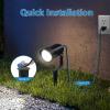 image:imageHIBOITEC 12W Spot Lights Outdoor 120V Landscape Lighting Waterproof Spotlight with 49ft 3Plug LED Plug in Landscape Lights for Yard Gardern Decorations 2900K 4PacksWhite