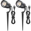 image:imageHIBOITEC 12W Spot Lights Outdoor 120V Landscape Lighting Waterproof Spotlight with 49ft 3Plug LED Plug in Landscape Lights for Yard Gardern Decorations 2900K 4PacksWhite