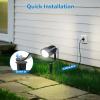image:imageHIBOITEC 12W Spot Lights Outdoor 120V Landscape Lighting Waterproof Spotlight with 49ft 3Plug LED Plug in Landscape Lights for Yard Gardern Decorations 2900K 4PacksWhite