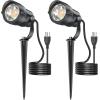 image:imageHIBOITEC 12W Spot Lights Outdoor 120V Landscape Lighting Waterproof Spotlight with 49ft 3Plug LED Plug in Landscape Lights for Yard Gardern Decorations 2900K 4PacksWarm White