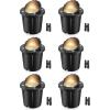 image:imageHIBOITEC Low Voltage Landscape Lighting 1224V 12W LED Outdoor InGround IP67 Waterproof Well Lights 3000K Warm White Landscape Lights with Wire Connectors for Pathway Garden Wall Trees 6 PackWarm White