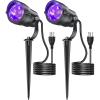 image:imageHIBOITEC Halloween Black Light Spotlight Outdoor 12W IP65 Waterproof LED Spot Lights Landscape Lighting with US Plug for Glow Party Body Paint Yard Garden Decorations 4Packs2 Pack