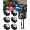 image:imageHIBOITEC LED Pond Lights RGB Underwater Fountain Light with 12V Timer Transformer Photocell Light Sensor IP68 Waterproof Outdoor Underwater Lights for Outdoor Ponds Garden 6 Pack