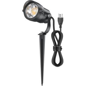 image:imageHIBOITEC 12W Spot Lights Outdoor 120V Landscape Lighting Waterproof Spotlight with 49ft 3Plug LED Plug in Landscape Lights for Yard Gardern Decorations 2900K 4PacksWhite