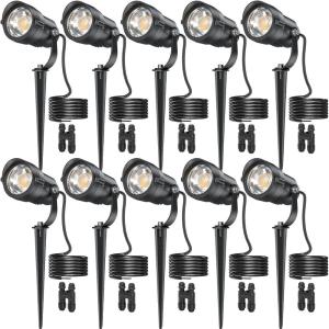 image:imageHIBOITEC Spotlights Low Voltage Landscape Lighting with Connectors 600LM 2900K Landscape Lights Kit 1224V ACDC IP65 Waterproof for House Yard Trees Garden Outdoor 16 Packs10 Pack