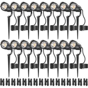 image:imageHIBOITEC Spotlights Low Voltage Landscape Lighting with Connectors 600LM 2900K Landscape Lights Kit 1224V ACDC IP65 Waterproof for House Yard Trees Garden Outdoor 16 Packs16 Pack