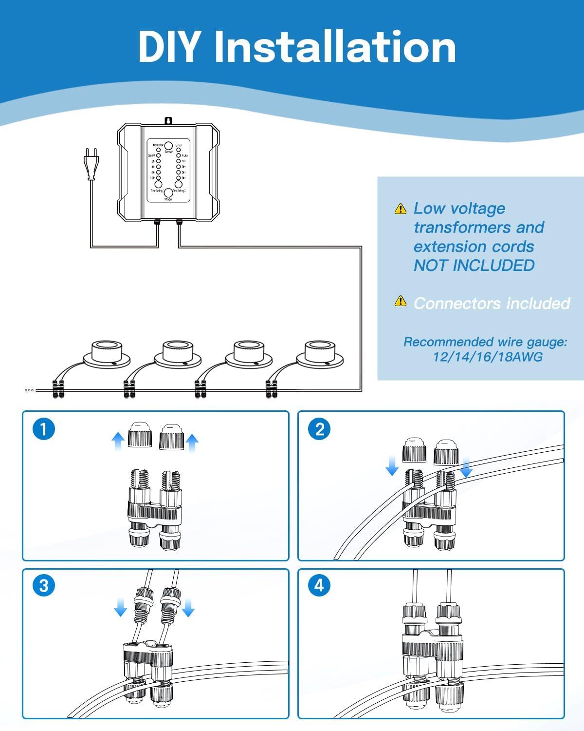 image:imageHIBOITEC Pond Lights 3W LED IP68 Waterproof Underwater Lights with UL Cord Day White 4000K Low Voltage Landscape Lighting for Fountain Pool Compatible 1224V ACDC 1PackWhite