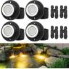 image:imageHIBOITEC Pond Lights 3W LED IP68 Waterproof Underwater Lights with UL Cord Day White 4000K Low Voltage Landscape Lighting for Fountain Pool Compatible 1224V ACDC 1PackWarm