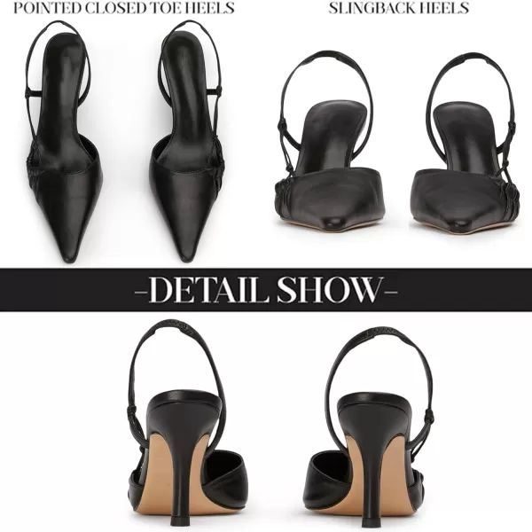 AMINUGAL Pointed Closed toe Heels for Women Stiletto High Heels for Women Sexy Dressy Comfortable Slingback Heels for Women Dance Stripper Prom Sandal Heels Pumps Shoes WomenAblack