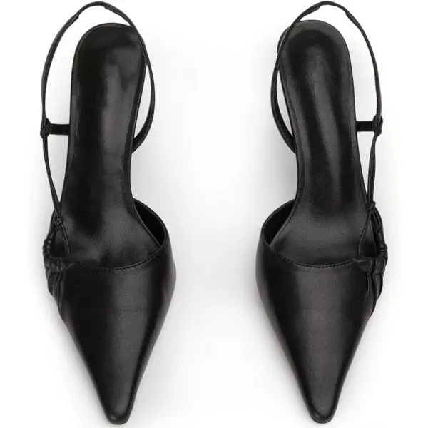 AMINUGAL Pointed Closed toe Heels for Women Stiletto High Heels for Women Sexy Dressy Comfortable Slingback Heels for Women Dance Stripper Prom Sandal Heels Pumps Shoes WomenAblack