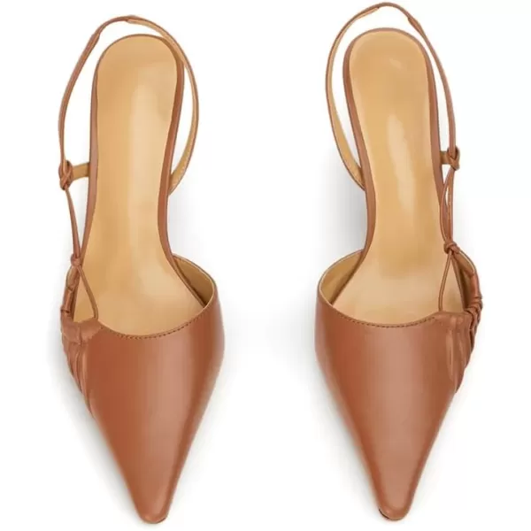 AMINUGAL Pointed Closed toe Heels for Women Stiletto High Heels for Women Sexy Dressy Comfortable Slingback Heels for Women Dance Stripper Prom Sandal Heels Pumps Shoes WomenAbrown
