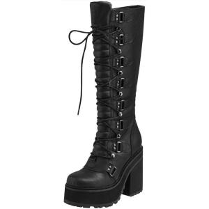 imageAMINUGAL Black Knee High Boots WomensBlack