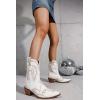 imageAMINUGAL Cowgirl Boots Chunky Heel Cowboy Boots for Women Pointed Toe Pull On Western Boots Womens Ankle Boots Country Concert Fashion Retro Metallic BootiesAapricot