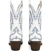 imageAMINUGAL Cowgirl Boots Chunky Heel Cowboy Boots for Women Pointed Toe Pull On Western Boots Womens Ankle Boots Country Concert Fashion Retro Metallic BootiesAwhite
