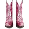 imageAMINUGAL Cowgirl Boots Chunky Heel Cowboy Boots for Women Pointed Toe Pull On Western Boots Womens Ankle Boots Country Concert Fashion Retro Metallic BootiesApink