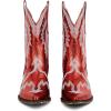 imageAMINUGAL Cowgirl Boots Chunky Heel Cowboy Boots for Women Pointed Toe Pull On Western Boots Womens Ankle Boots Country Concert Fashion Retro Metallic BootiesAred