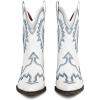 imageAMINUGAL Cowgirl Boots Chunky Heel Cowboy Boots for Women Pointed Toe Pull On Western Boots Womens Ankle Boots Country Concert Fashion Retro Metallic BootiesAwhite