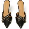 imageAMINUGAL Mules Heels for Women Pointed Closed Toe Kitten Heels Pumps Buckle Slip On Mules Studded Pointy Stiletto Heels Party Dress Vintage Pumps Pointy Kitty Heels for WomenBblack