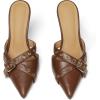 imageAMINUGAL Mules Heels for Women Pointed Closed Toe Kitten Heels Pumps Buckle Slip On Mules Studded Pointy Stiletto Heels Party Dress Vintage Pumps Pointy Kitty Heels for WomenBbrown